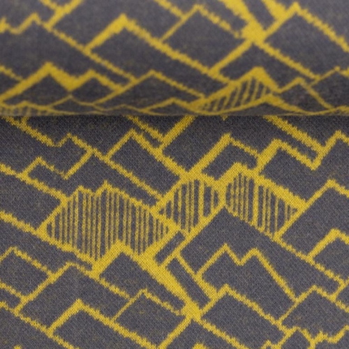 Jaquardjersey | Ridge by Käselotti | Senfgelb